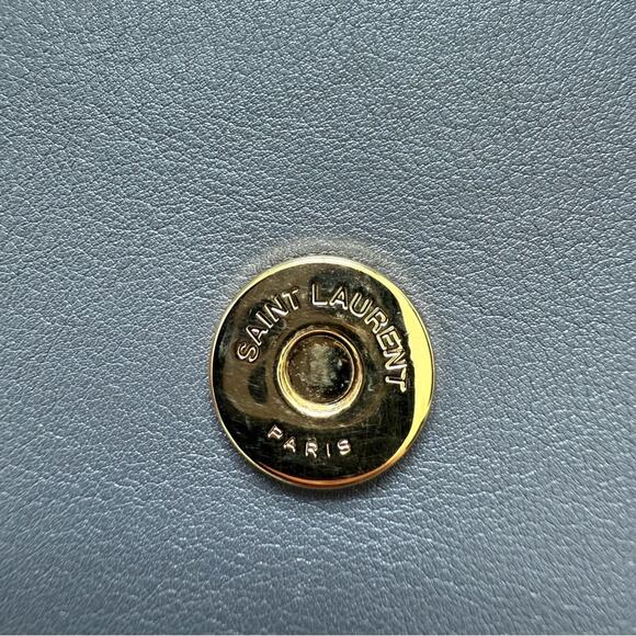 SAINT LAURENT Calfskin Crocodile Embossed Medium Moujik Top Handle Authentic - Picture 5 of 16